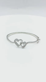 Load and play video in Gallery viewer, Twin Heart 925 Silver Bangle TBR-810
