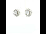Load and play video in Gallery viewer, Elegant 925 Sterling Silver Halo Stud Earrings with Brilliant Cut Stones