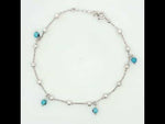 Load and play video in Gallery viewer, Evil Eye 925 Sterling Silver Anklets with Adjustable Length