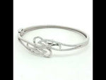 Load and play video in Gallery viewer, 925 Sterling Silver CZ Infinity Twist Kada Bracelet