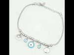 Load and play video in Gallery viewer, Desire Evil Eye 925 Sterling Silver Bracelet with Adjustable length 8 Inch
