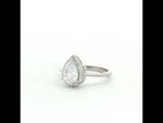 Load and play video in Gallery viewer, Sparkling 925 Sterling Silver Pear-Shaped Double Halo Ring
