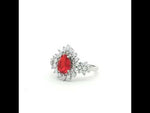 Load and play video in Gallery viewer, 925 Sterling Silver Ruby Color Pear Shape Halo Ring For Women