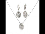 Load and play video in Gallery viewer, Pear Shape Timeless 925 Silver Necklace &amp; Earrings Set for Women