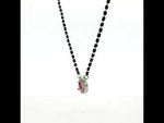 Load and play video in Gallery viewer, Elegant 925 Silver Antique Pink Pear Shape Diamond Mangalsutra