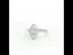 Load and play video in Gallery viewer, 925 Sterling Silver Marquise Shape Sparkling Halo Ring For Women