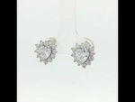 Load and play video in Gallery viewer, Luxury 925 Sterling Silver Sparkling Floral Stud Earrings