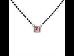 Load and play video in Gallery viewer, Premium 925 Silver Pink Princess Style Diamond Mangalsutra