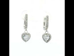 Load and play video in Gallery viewer, Heart Shape Hoop Earrings 925 Sterling Silver Dangler Earrings