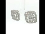 Load and play video in Gallery viewer, Luxury 925 Sterling Silver Sparkling Squre Shape Earrings