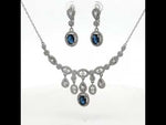 Load and play video in Gallery viewer, Premium 925 Silver Oval Shape Necklace &amp; Earrings Set for Women
