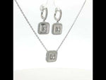 Load and play video in Gallery viewer, Emerald Shape Timeless 925 Silver Necklace &amp; Earrings Set for Women