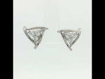Load and play video in Gallery viewer, Luxury 925 Sterling Silver Sparkling Tringal Floral Shape Stud Earrings