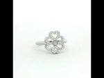 Load and play video in Gallery viewer, Elegant 925 Silver White Hearts Ring For Women
