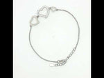 Load and play video in Gallery viewer, Multi Hearts 925 Sterling Silver Bracelet with Adjustable length