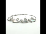 Load and play video in Gallery viewer, Swan 925 Sterling Silver Bracelet with Adjustable Length
