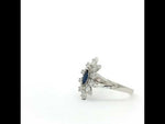 Load and play video in Gallery viewer, 925 Sterling Silver Marquise Diamond Blue Flower Ring for Women