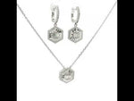 Load and play video in Gallery viewer, Round Shape Timeless 925 Silver Necklace &amp; Earrings Set for Women