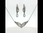 Load and play video in Gallery viewer, Premium 925 Silver Necklace &amp; Earrings Set for Women