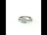 Load and play video in Gallery viewer, Sparkling 925 Sterling Silver Square Halo Ring with Accent Diamonds