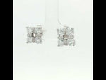 Load and play video in Gallery viewer, Luxury 925 Sterling Silver Sparkling Squire Shape Stud Earrings