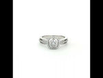 Load and play video in Gallery viewer, Sparkling 925 Sterling Silver Square Halo Ring with Accent Diamonds