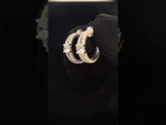 Load and play video in Gallery viewer, 925 Sterling Silver Diamond-Style Hoop Earrings