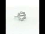 Load and play video in Gallery viewer, 925 Sterling Silver Round Brilliant Diamond Floral Ring for Women