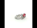 Load and play video in Gallery viewer, 925 Sterling Silver Ruby Color Pear Shape Halo Ring For Women