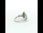 Load and play video in Gallery viewer, 925 Sterling Silver Pear-Shaped Halo Ring For Women