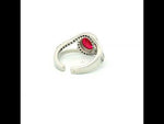 Load and play video in Gallery viewer, 925 Sterling Silver Ruby Color Pear Shape Halo Ring For Women