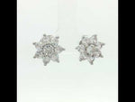 Load and play video in Gallery viewer, Luxury 925 Sterling Silver Sparkling Round Shape Stud Earrings