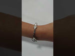 Load and play video in Gallery viewer, Luxury Designer 925 Sterling Silver Twin Heart 925 Silver Bangle