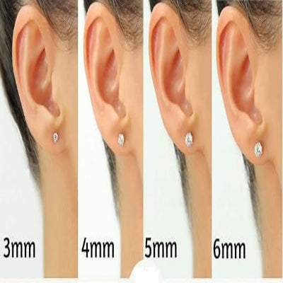 silver solitaire earrings